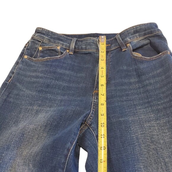 Chico's Womens Boyfriend Ankle Jeans Blue With Emblish Gold Ends Size 4R - Picture 8 of 11